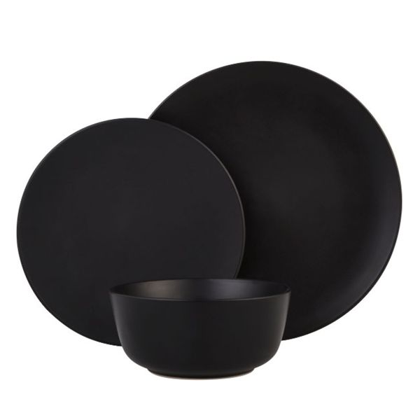Dinner Set Matt Black - 12 Piece