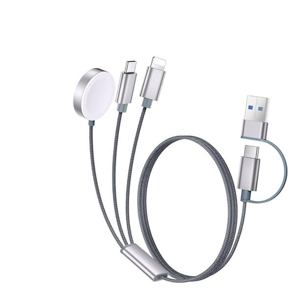 3In 2 USB C Charging Cable Compatible With Apple and iWatch AirPods.etc