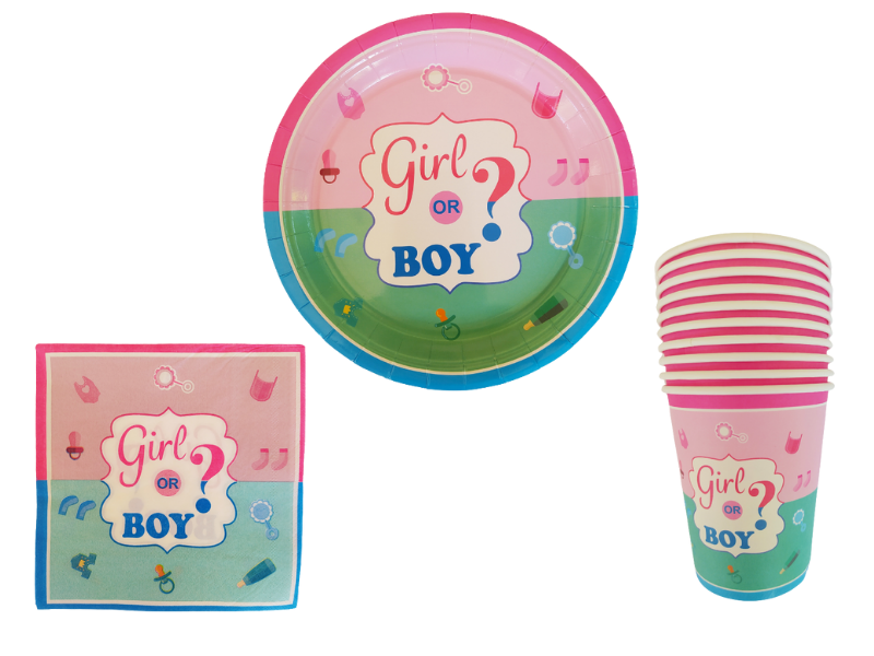 Boy or Girl Gender Reveal Themed Party Decor - Pink &amp; Blue - 40 Piece