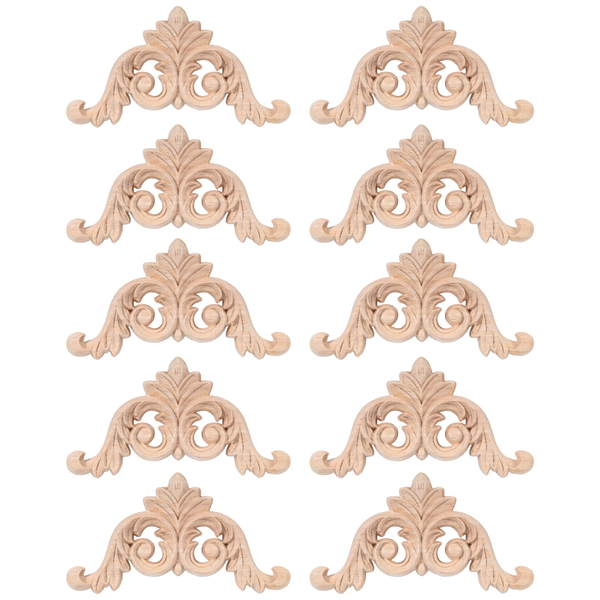 10 Pcs Wood Carving Decal Carved Mouldings Corner Applique