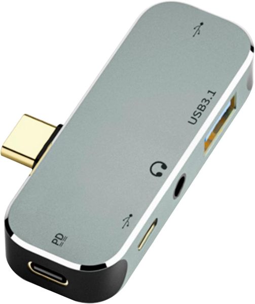 5-in-1 USB-C Hub with USB 3.0, USB 2.0, Type-C 3.0, 3.5mm Audio, 100W PD