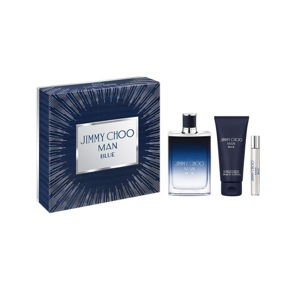 Jimmy Choo Man Blue Gift Set 100ml Edt+Showergel+7.5ml Travel Spray