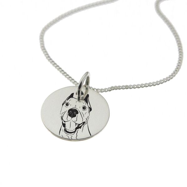Pit bull Sterling Silver Dog Necklace
