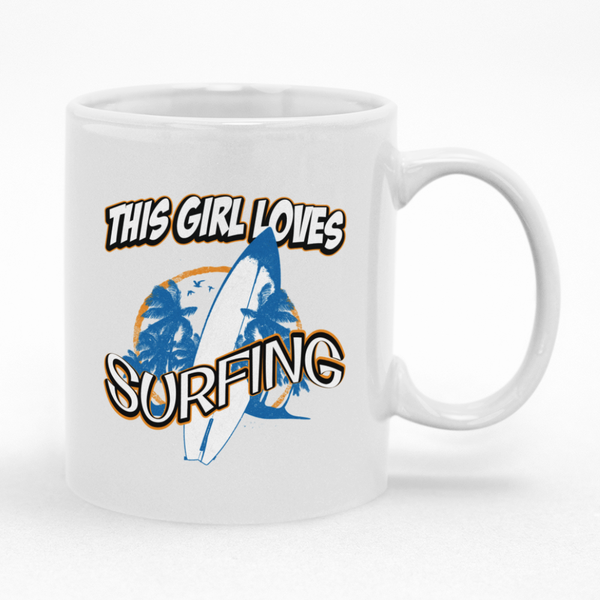 This Girl Loves Surfing Coffee Cup Mug