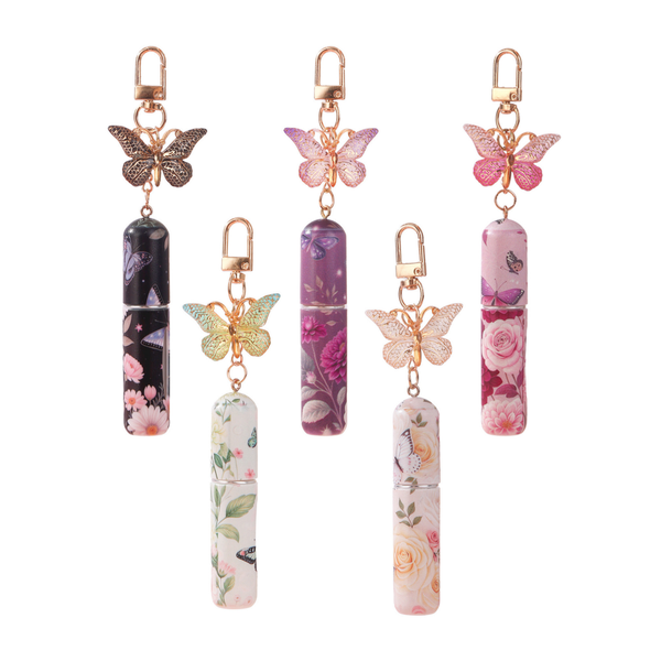 5ML Portable Refillable Mini Perfume Travel Spray Bottle with Keychain 5PCS