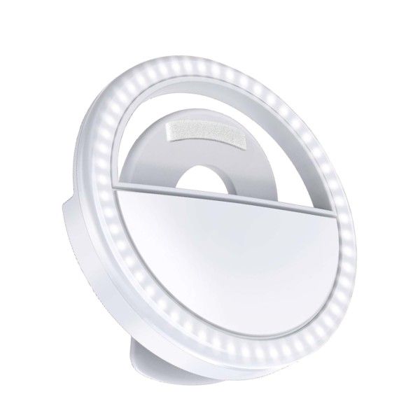 Mini Clip-On Selfie Ring LED Fill Light With 4 Light Modes - White