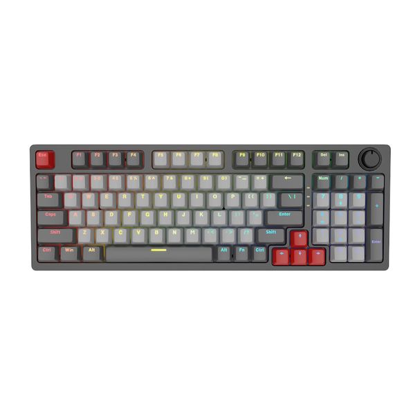 OCPC Gaming ZEROCOMPACT Light Grey Mechanical Keyboard RGB Effect - 87 Keys