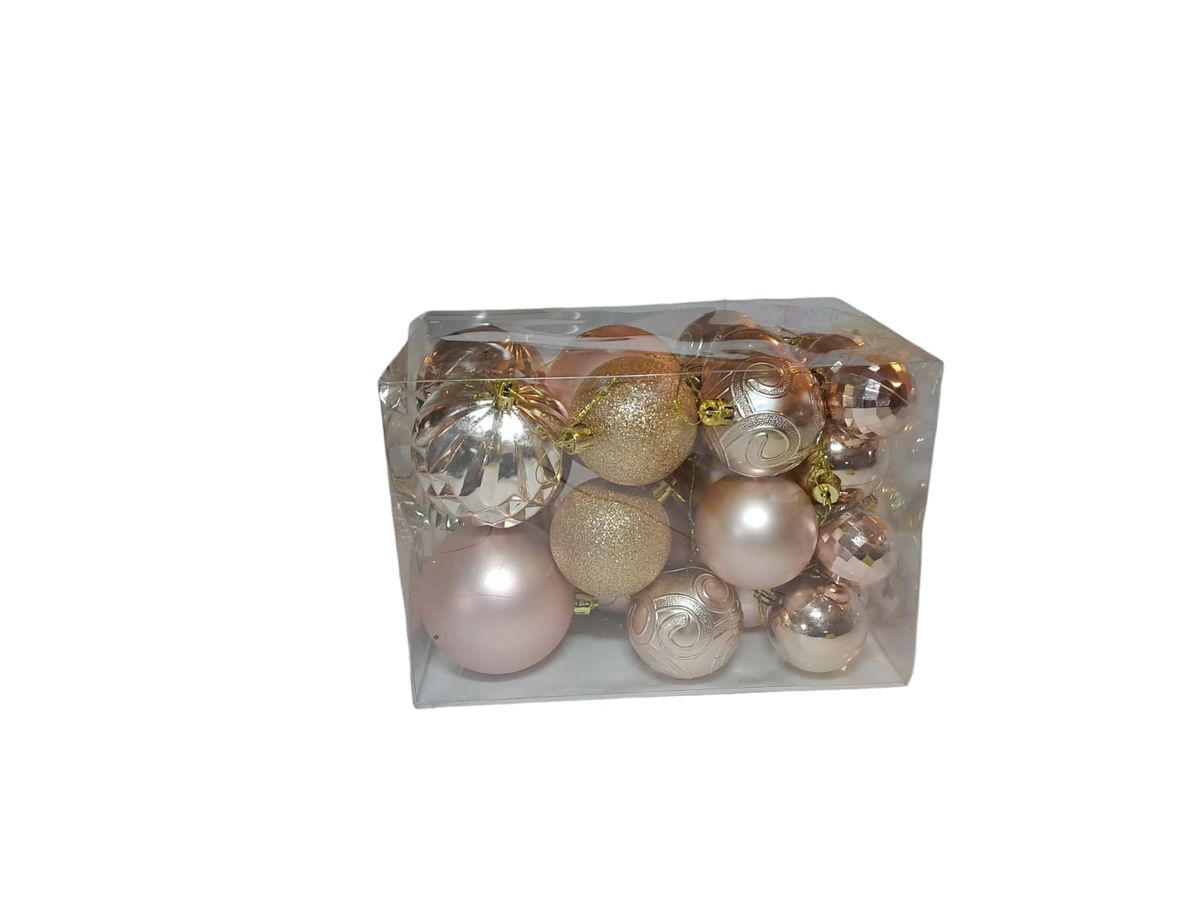 Christmas Decorative Rose Gold Baubles Set