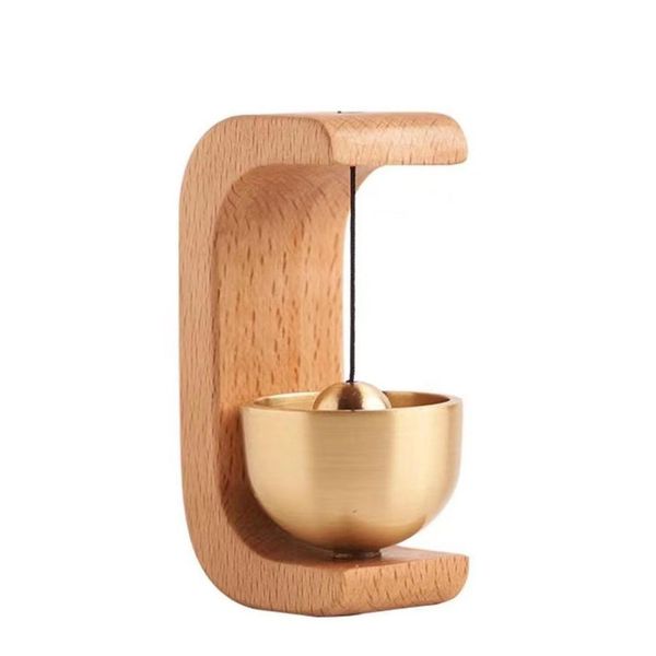 Doorbell, 2P Wind Chimes, Wooden Hanging Bell, Bell for Door Opening - Gold