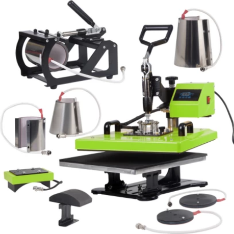 Muggit 8-in-1 Multifunction Heat Press Combo - Cap, Mug, Plate, & T-Shirts Image