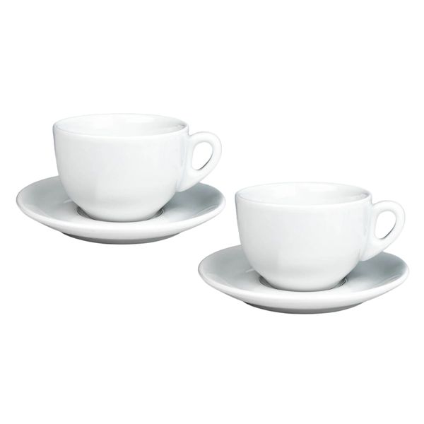 White Ceramic Tea Cup and Saucer - 2 Piece