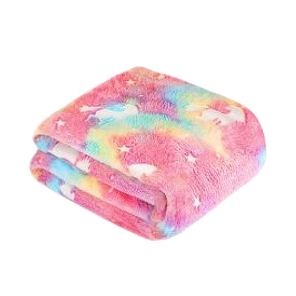 Glow in the Dark Double Sided Flannel Blanket for Kids,59.84in×50in,Tie-Dye
