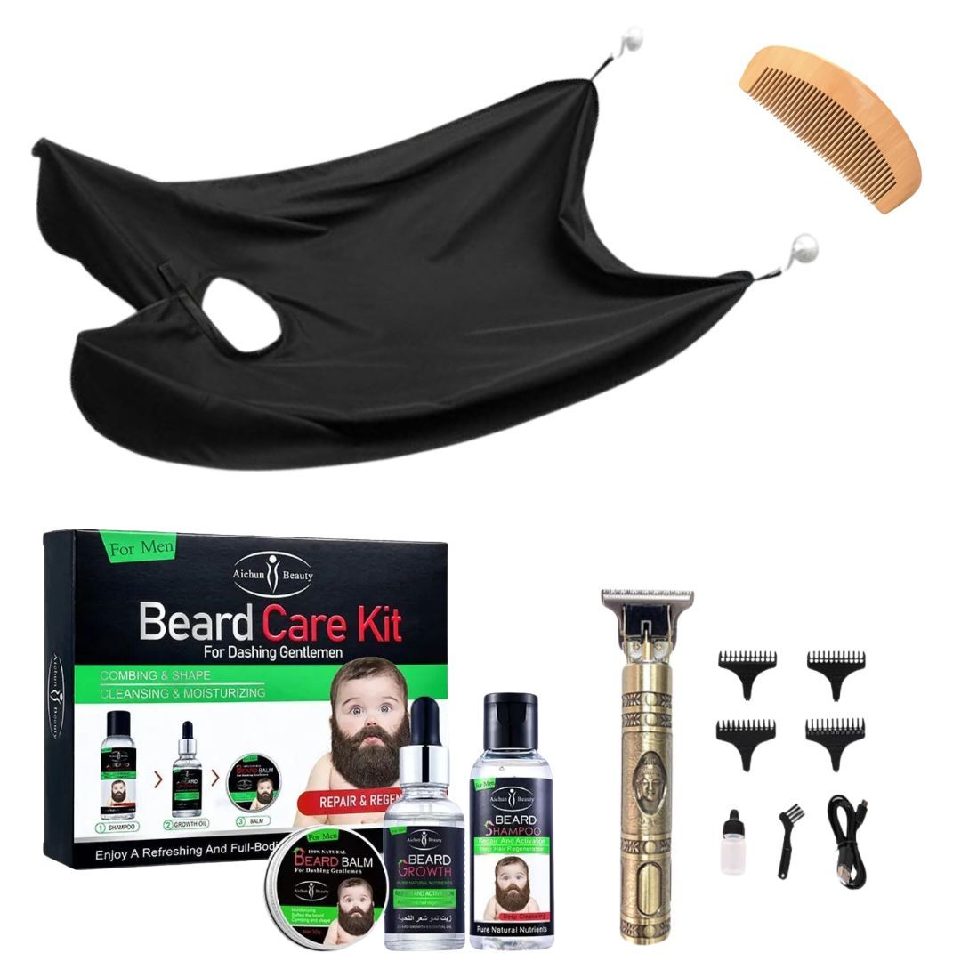 Hair Trimmer, Beard Kit Set, Beard Shaving Apron and Wood Comb Shop Today. Get it Tomorrow