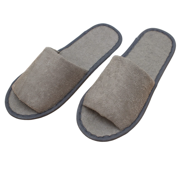 Disposable Hotel / Spa Open Toe Toweling Slippers - White (Pack of 20)