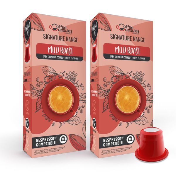 Mild Roast 20 Coffee Capsules for Nespresso &amp; Caffeluxe