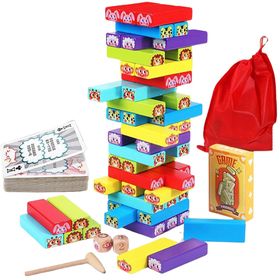 Wooden Tower Game Wooden Stacking Animals Blocks Tumbling Building ...