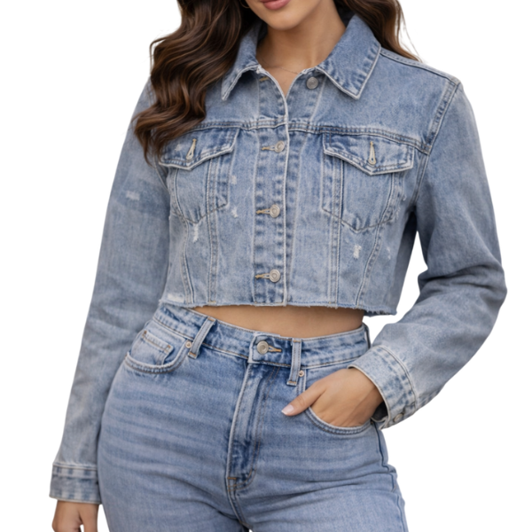 Missy Missi Cropped Denim Jacket
