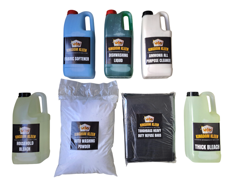 KINGDOM KLEEN 2 Litre Mega Home Detergent Combo + Garbage Bags Bulk Pack
