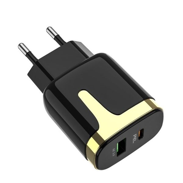 LC TECH PD 3.0 Fast charger 3.0 for Samsung Note S20 S21 S10 S9 S8 Black