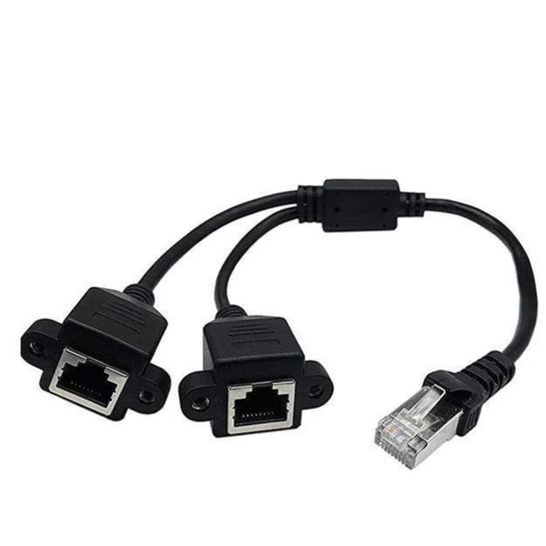 BDD RJ45 1-to-2 Port Extender - Ethernet LAN Splitter Adapter