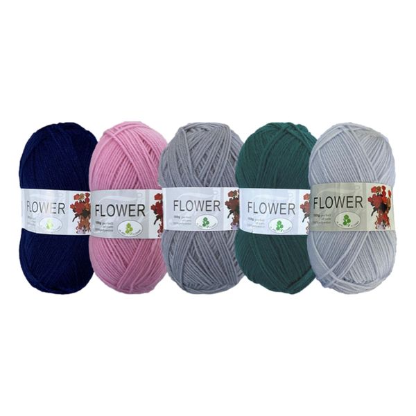 Double Knitting Polyester Yarn 100g (Pack of 5) Various Colours
