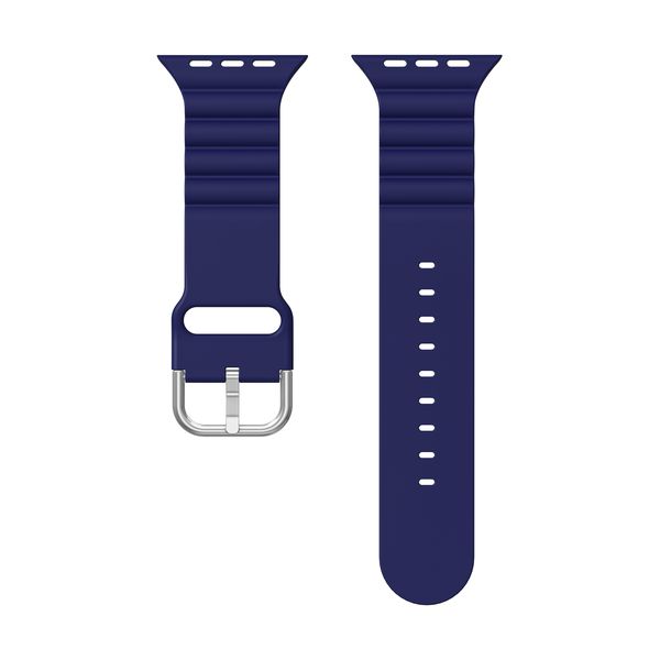 Weave Pattern Silicone Strap For Apple Watch 42/44/45mm - Royal Blue