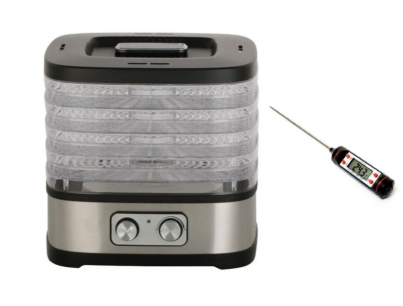 5 Tray Fruit Mini Vegetable Meat Food Dehydrator With Digital Thermometer