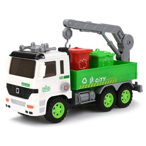 Olive Tree - Inertia Garbage Truck Toy Refuse Recycling Bin Removal Vehicle