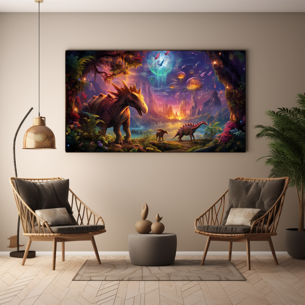 Canvas Wall Art - Dino Magic Forest - BK0129