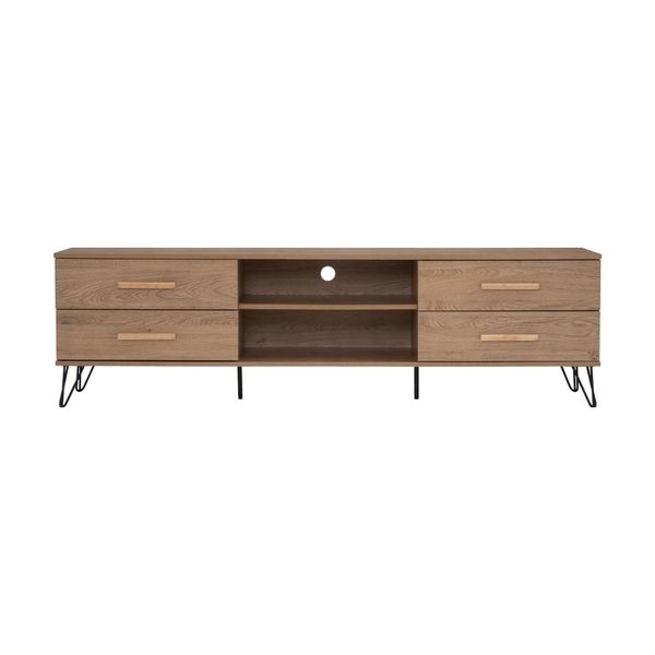 Bragg Samos 1.8m TV Stand, Oak and Black