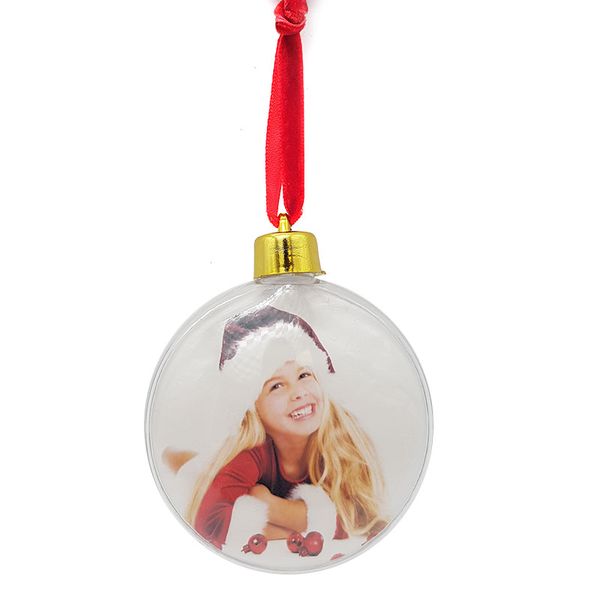 Bufftee Clear Personalized Christmas Tree Bauble Transparent Photo Bauble