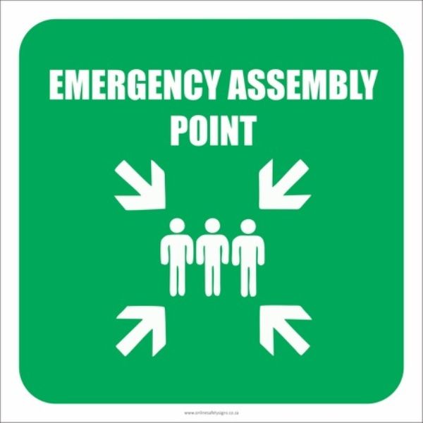 Assembly Point Safety Sign - Photoluminescent 19cmx 19cm