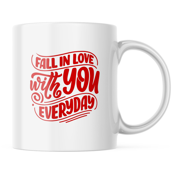 Ceramic Fall In Love With You Everyday Mug - White - 11-Ounces
