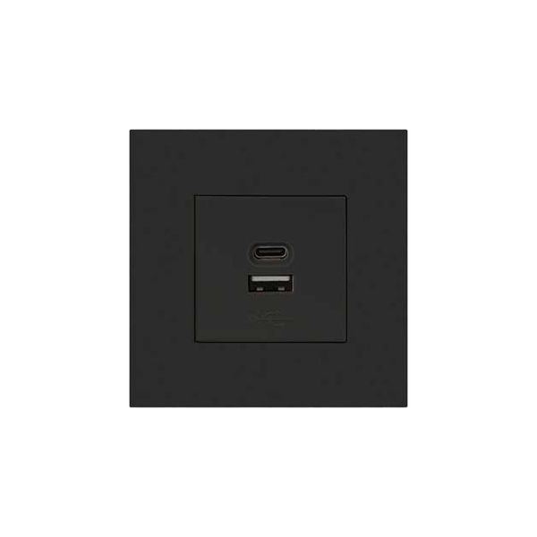 ACDC - 1x Usbc Port 1x 2.1a Usb Charger 3x3 Black Orion