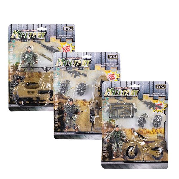 Bulk Pack x 3 Boys Playset Combat Military 26cm