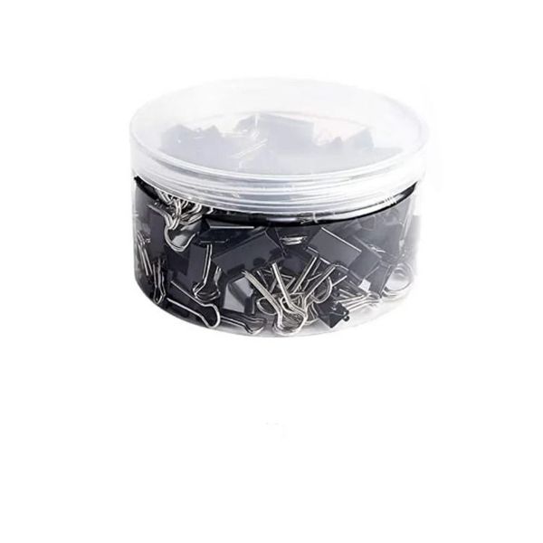MALLA Binder Clips for Home School Office-Black 48Pc