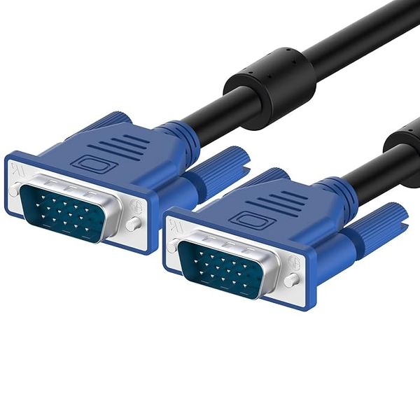 VGA to VGA Cable, Male to Male Monitor Cable for PC Laptop TV Projector PT