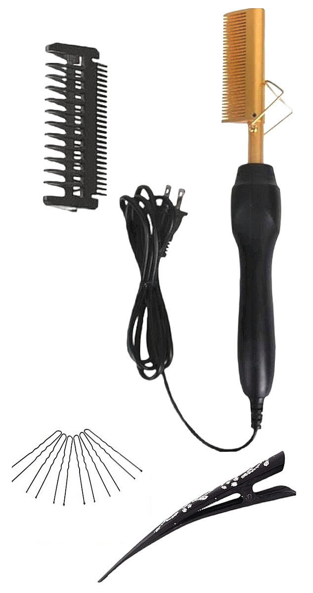 Professional All Hair Styling Hot Comb with Hair Pins and Clip Shop