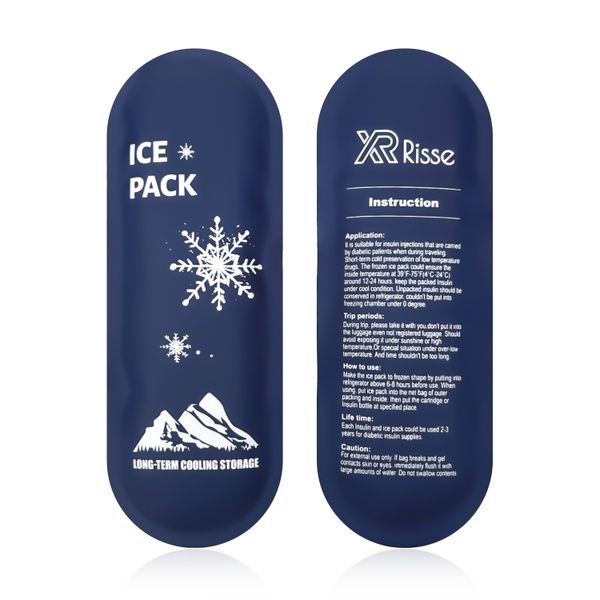 Risse Reusable Ice Packs for Diabetic Insulin Travel Storage Organizer Bag
