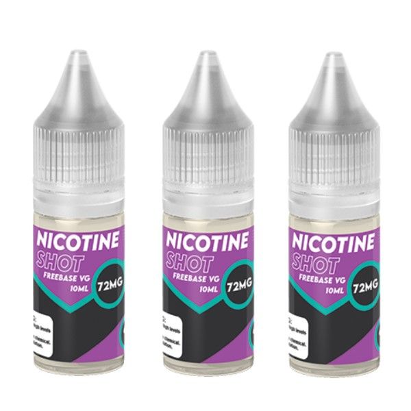 Nic Shot - VG Base 10ml - 72mg (Makes 6mg Longfill) - 10 Pack