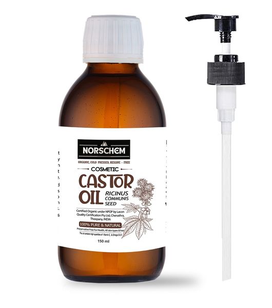 Norschem-Castor Oil -Certified Organic,Hexane-Free Cold Pressed - Skin&amp;Hair