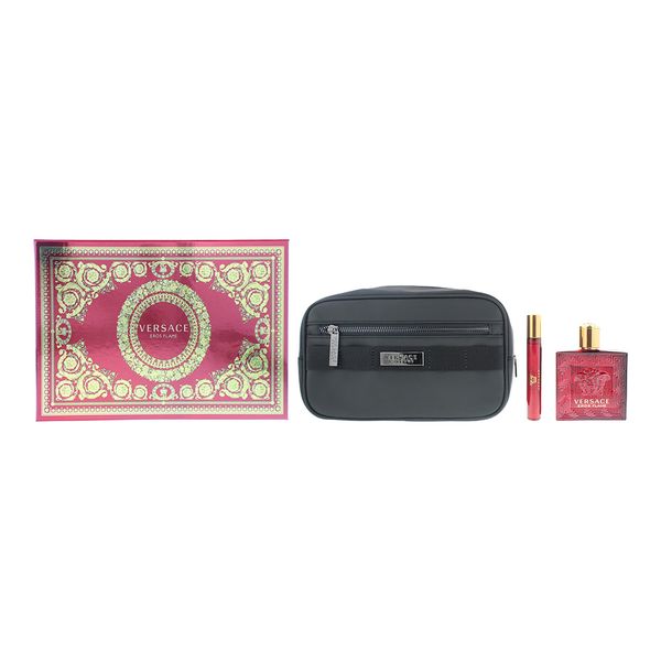 Versace Eros Flame 3 Piece Gift Set (Parallel Import)