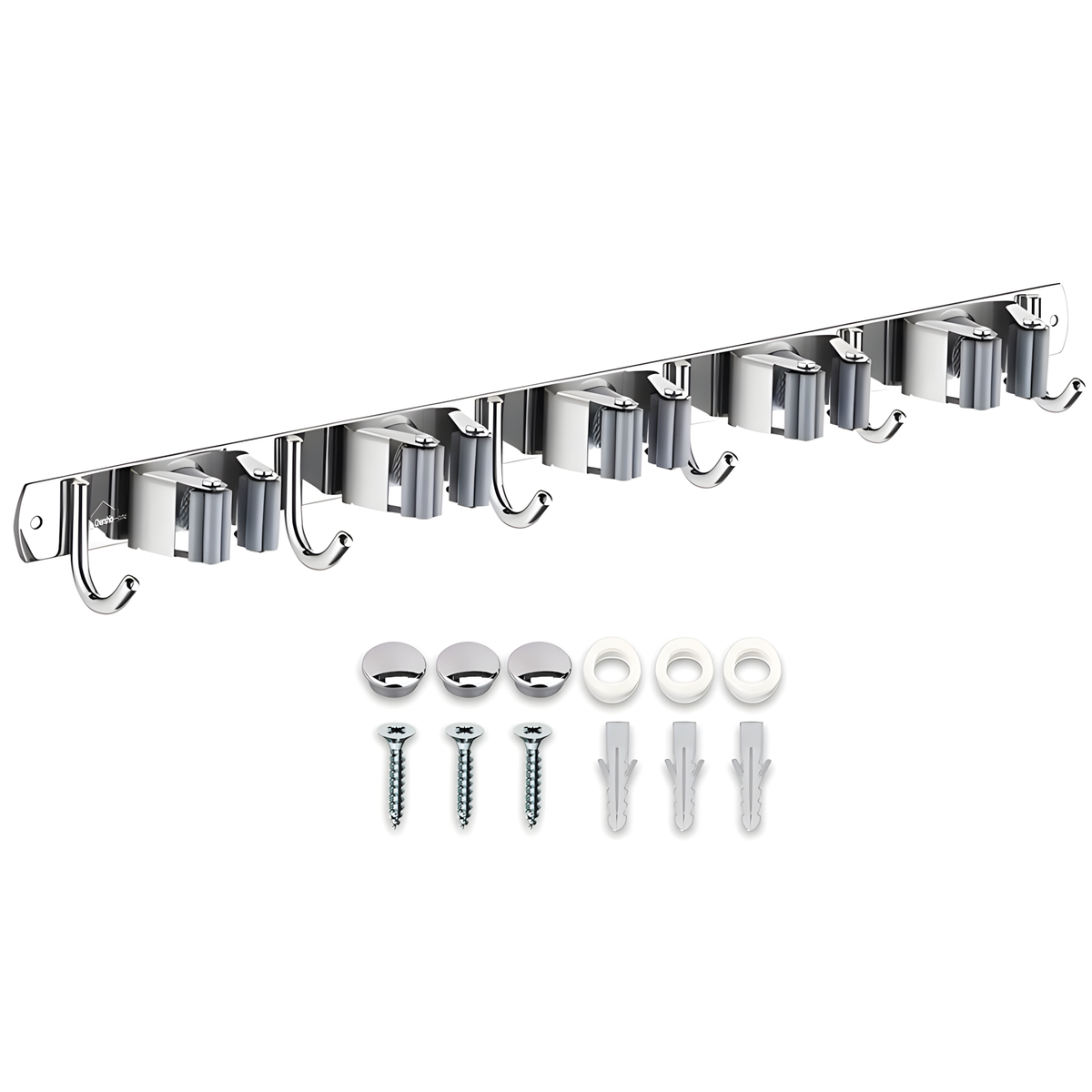 Utility Hooks Stainless-Steel Heavy-Duty Mop & Broom Wall Mount Racks