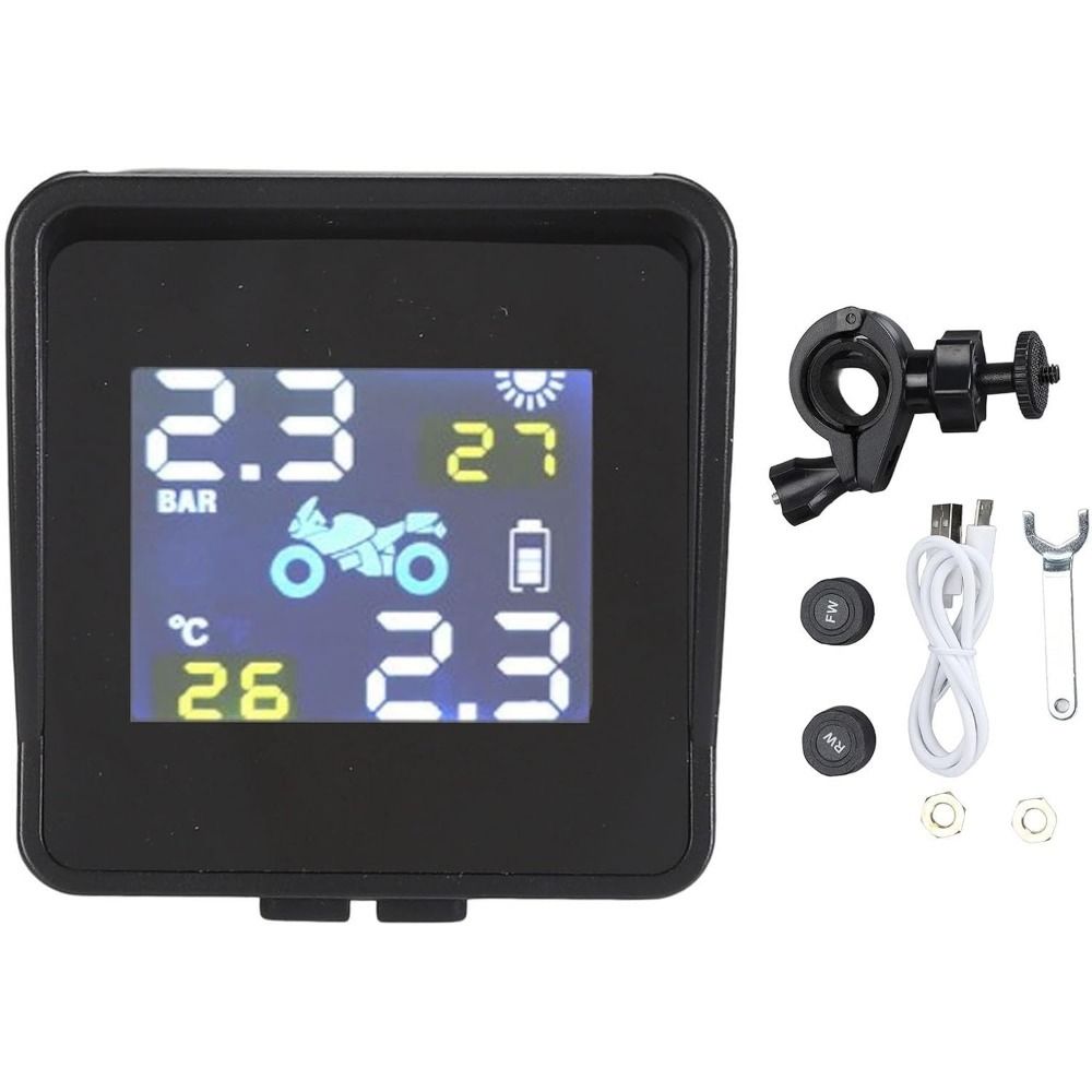 Solar Motorcycle Tire Alarm Sensor with Screen Display