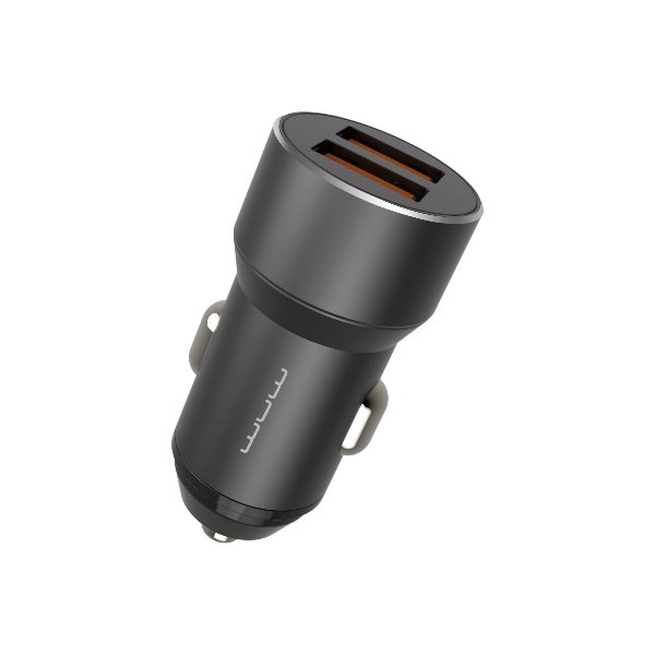WUW - C177 - Dual USB Car Charger - Black