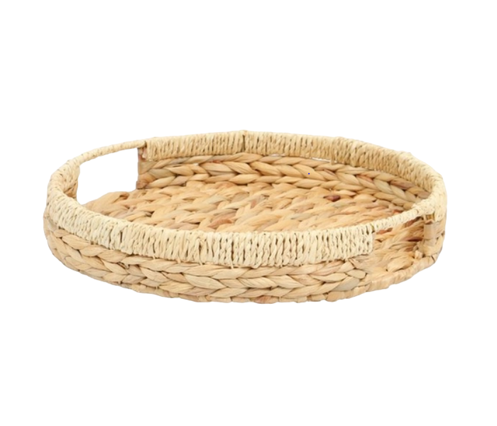 Shulur Round Bamboo Woven Serving Tray - 36cm