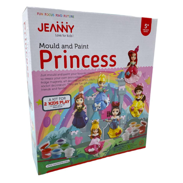 Mould &amp; Paint Art &amp; Craft Set For 2 Kids Princess Jeanny