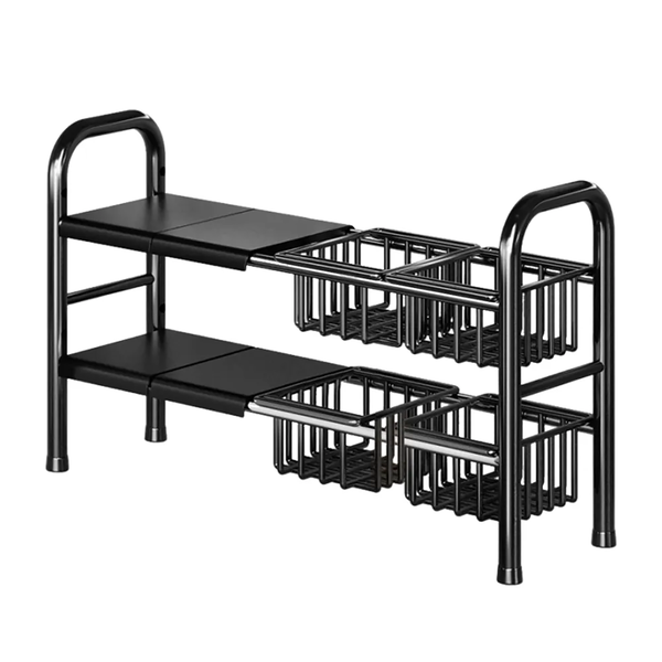 Under Sink Organizer,2-Tier Under Bathroom Shelf,Kitchen Cabinet Organizer