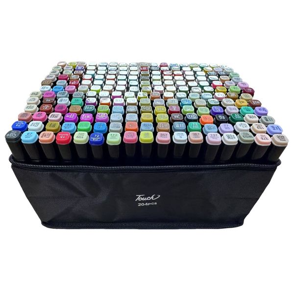 204 Colors Alcohol Markers For Kids And Adults Dual Tips With Bag