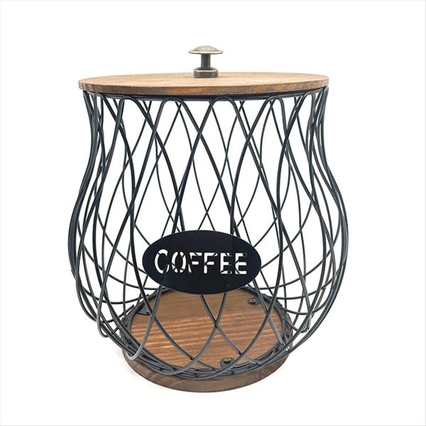 Coffee Pod Holder Rustic K Cup Holder Organizer For Counter Black